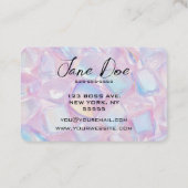 Creëer uw eigen roze iriserende vierkante stenen visitekaartje (Achterkant)