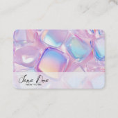 Creëer uw eigen roze iriserende vierkante stenen visitekaartje (Voorkant)