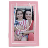 Creëer uw eigen roze kerstvakantie foto medium cadeauzakje (Voorkant)