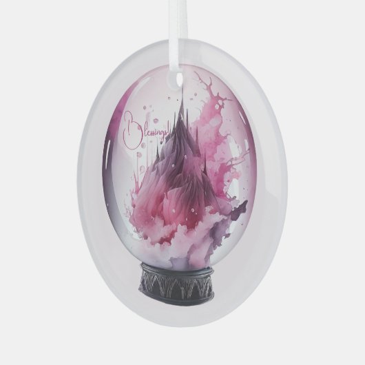 Creëer Uw eigen roze kristallen bal Glas Ornament (Voorkant links)