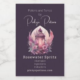 Creëer Uw eigen roze lantaarn & Rozen apotheek Voedselcontainer Etiket