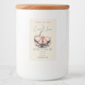 Creëer Uw eigen Roze Maan Moth & Flowers Voedselcontainer Etiket (Voorkant)
