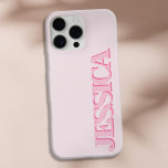 Creëer uw eigen roze naam Monogram iPhone 16 Pro Max Hoesje<br><div class="desc">Creëer uw eigen gepersonaliseerde iPhone Case met aangepaste initiaal naam in roze kleur moderne minimalistische typografie.</div>