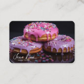 Creëer Uw eigen roze & Paarse Sprinkle Donuts Visitekaartje (Voorkant)