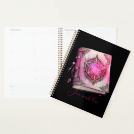 Creëer Uw eigen roze pentakel Grimoire Planner