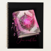 Creëer Uw eigen roze pentakel Grimoire Planner (Voorkant)