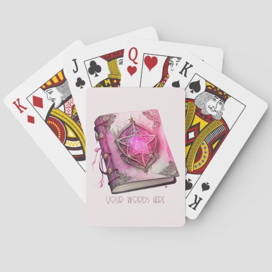 Creëer Uw eigen roze pentakel Grimoire Pokerkaarten (Achterkant)