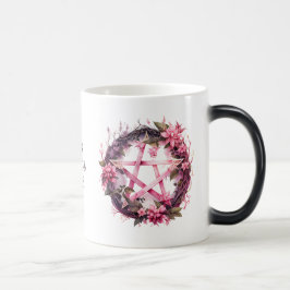 Creëer Uw eigen roze pentakelbloemen Magische Mok