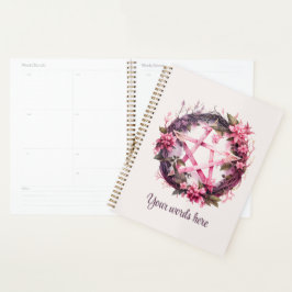 Creëer Uw eigen roze pentakelbloemen Planner