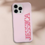 Creëer Uw eigen roze rode naam Monogram iPhone 16 Pro Max Hoesje<br><div class="desc">Creëer uw eigen gepersonaliseerde iPhone Case met aangepaste initiaal naam in roze rode kleur moderne minimalistische typografie.</div>