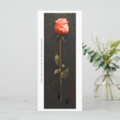 Creëer Uw Eigen Roze Roze Bud Bladwijzer Kaart (Staand voorkant)