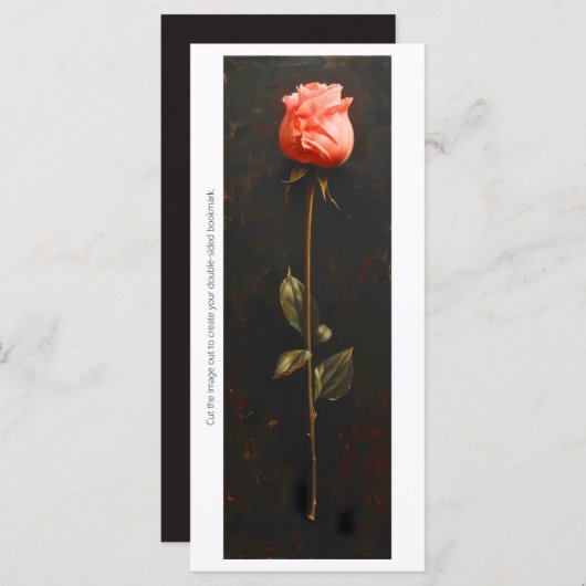 Creëer Uw Eigen Roze Roze Bud Bladwijzer Kaart (Voorkant / Achterkant)