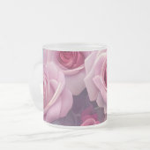 Creëer Uw eigen Roze Rozen Bloemen Matglas Koffiemok (Voorkant links)