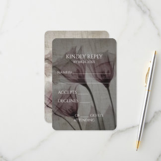 Creëer Uw Eigen Roze Sepia Röntgenfoto  Bloemen RSVP Kaartje