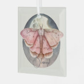Creëer Uw eigen Roze Volle Maan Moth Glas Ornament (Voorkant links)
