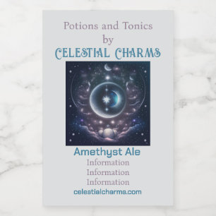 Creëer Uw eigen Roze Wolken & Zilveren Maan Wijn Etiket