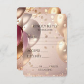Creëer uw eigen Rozen goudballonnen RSVP Kaartje (Voorkant / Achterkant)