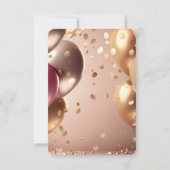 Creëer uw eigen Rozen goudballonnen RSVP Kaartje (Achterkant)