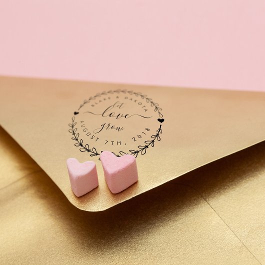 Creëer Uw Eigen Rustiek Laat Liefde Grow Bruiloft  Rubberstempel