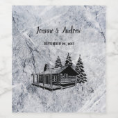 Creëer uw eigen rustieke berghut Bruiloft Wijn Etiket (Enkel label)