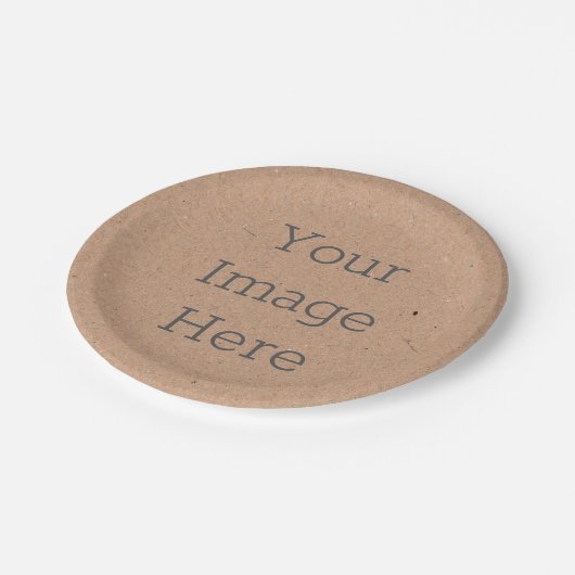 Creëer uw eigen rustieke bruine kraft wegwerp papieren bordje (Gekanteld)