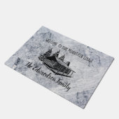 Creëer Uw eigen rustieke familie Mountain Lodge af Deurmat (Schuin)