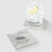 Creëer Uw eigen rustieke familie Mountain Lodge af Stenen Onderzetter (Zijkant)