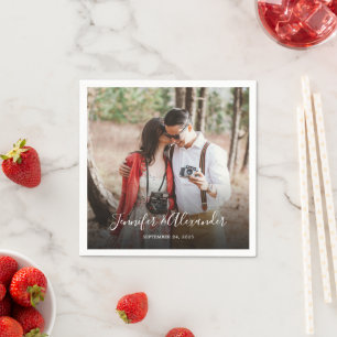 Creëer uw eigen rustieke foto land bruiloft servet