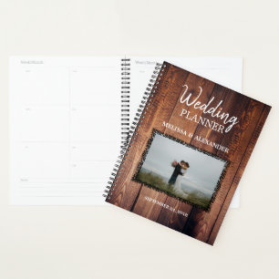 Creëer uw eigen rustieke houten foto Bruiloft plan Planner