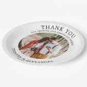 Creëer uw eigen rustieke land foto bruiloft papieren bordje (Gekanteld)