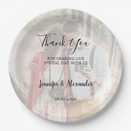 Creëer uw eigen rustieke land foto bruiloft papieren bordje