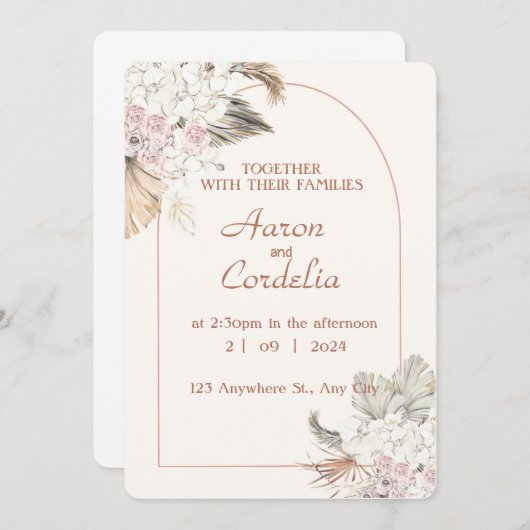 Creëer Uw Eigen Rustieke Natuurlijke Boho Bloemen  Kaart (Voorkant / Achterkant)