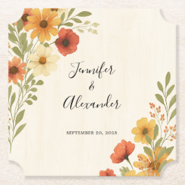 Creëer uw eigen rustieke waterverf bloemenbruiloft kartonnen onderzetters