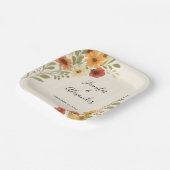 Creëer uw eigen rustieke waterverf bloemenbruiloft papieren bordje (Gebogen)