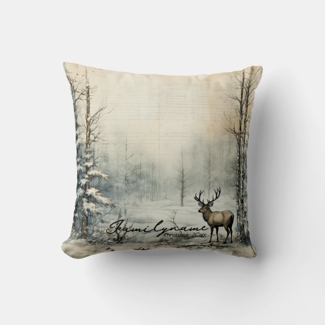 Creëer uw eigen rustieke  winterverblijf kussen (Voorkant)