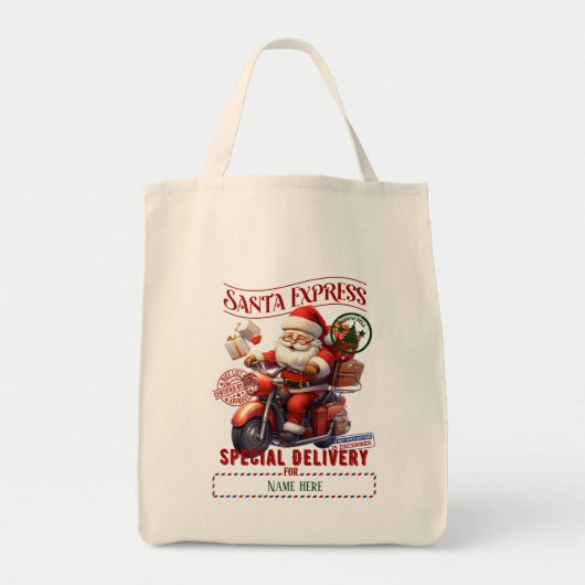 Creëer uw eigen Santa Biker Gift Sack Tote Bag (Voorkant)
