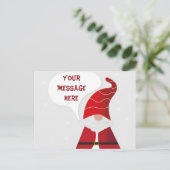 Creëer Uw Eigen Santa Gnome Grappig Rood & Wit Feestdagenkaart (Staand voorkant)