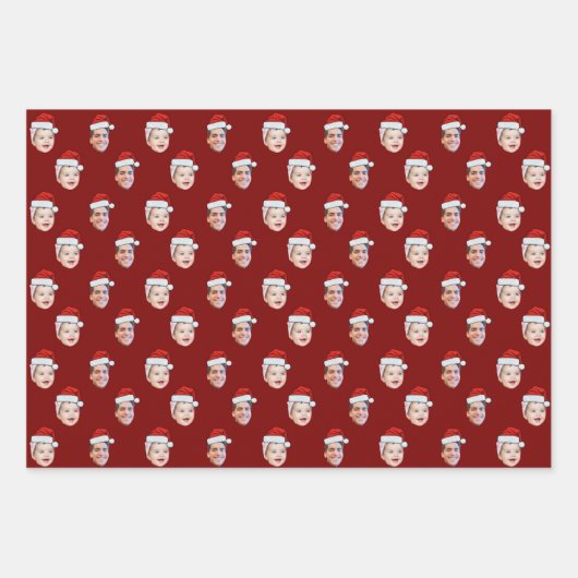 Creëer uw eigen Santa Hat gezicht Inpakpapier Vel (Voorkant 3)
