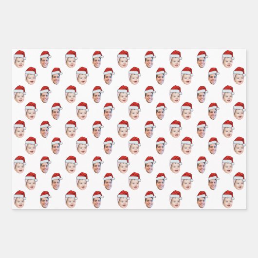 Creëer uw eigen Santa Hat gezicht Inpakpapier Vel (Voorkant)
