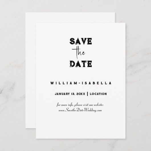 Creëer uw eigen save the date kaarten (Voorkant / Achterkant)