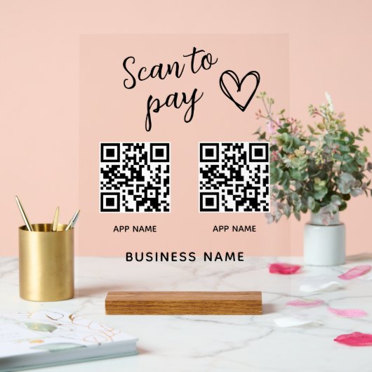 Creëer uw eigen scan om QR-code bedrijfsnaam te be Acryl Bord (Huwelijk)