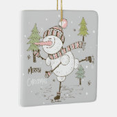 Creëer uw eigen schaatsen wintersneeuwpop keramisch ornament (Rechts)