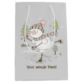 Creëer uw eigen schaatsen wintersneeuwpop medium cadeauzakje (Voorkant)