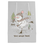 Creëer uw eigen schaatsen wintersneeuwpop medium cadeauzakje (Achterkant)