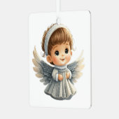Creëer uw eigen Schattige kerstengel Metalen Ornament (Voorkant links)