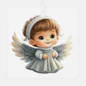 Creëer uw eigen Schattige kerstengel Metalen Ornament (Voorkant)