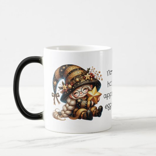 Creëer uw eigen Schattige magische kerstgnoom Mok (Links)