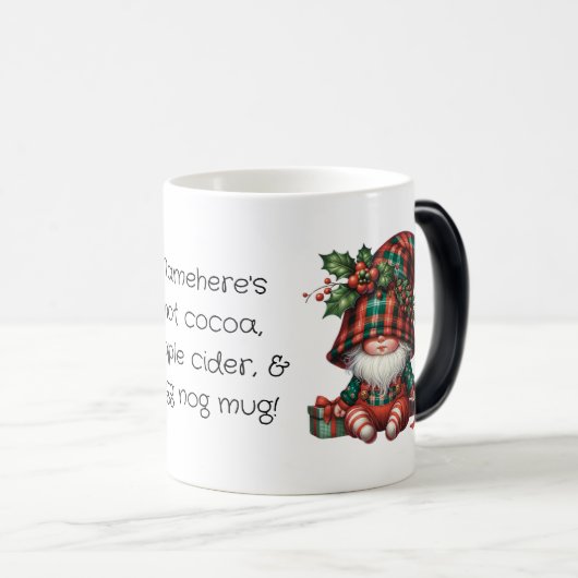 Creëer uw eigen Schattige verlegen kerstplaid gnoo Magische Mok (Voorkant rechts)