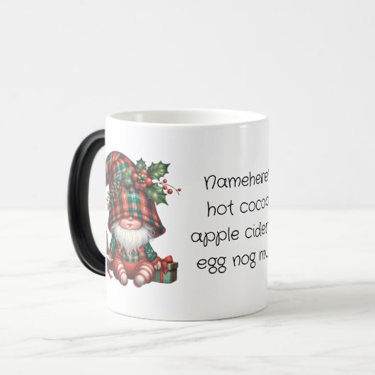 Creëer uw eigen Schattige verlegen kerstplaid gnoo Magische Mok (Voorkant links)