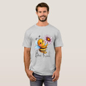 Creëer Uw Eigen Schattigee Bee Kind Roze Daisy T-shirt (Voorkant volledig)